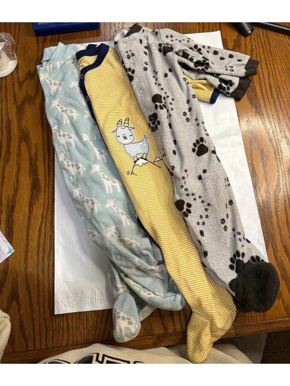 THREE 9 month Snap-Up Sleepers; Long Sleeve; Footed